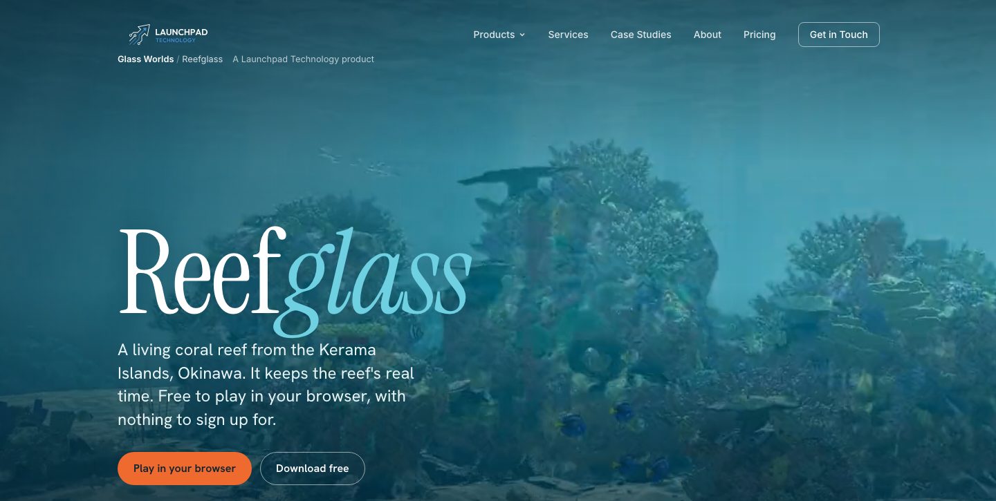 Reefglass, a real-time 3D world running in the browser.